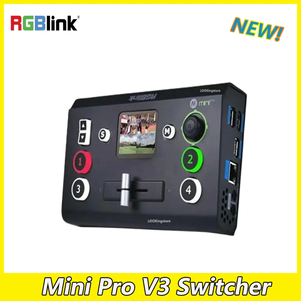 RGBlink Mini Pro V3 Multi Format Video Mixer Switcher 4 Channel Inputs Camera Production USB3.0 for Live Streaming Broadcast