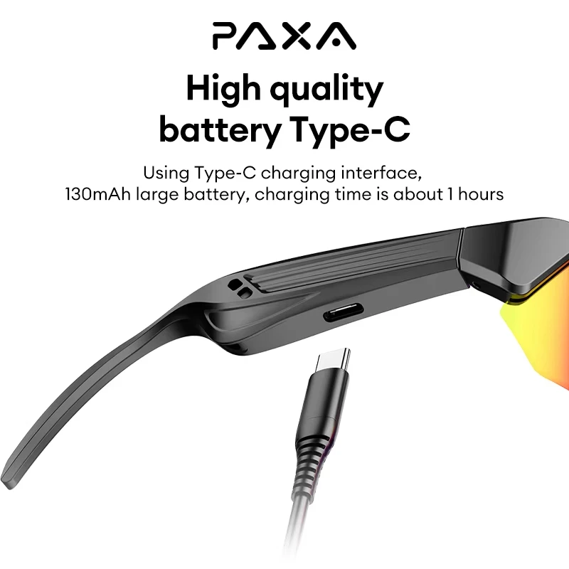 PAXA YJ-006 نظارات مضادة للأشعة فوق البنفسجية لاسلكية ذكية تعمل بالبلوتوث نظارات سماعة الرياضة في الهواء الطلق ركوب الجري HD دعوة تشغيل الموسيقى سماعات