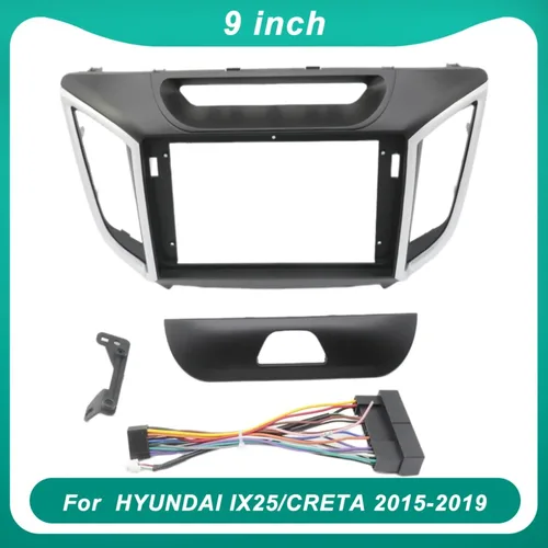 Imagen 1 del producto 9 pulgadas para HYUNDAI IX25/CRETA 2015-2019 Radio de coche Fascia Panel de Radio de coche marco de funda de cable tablero accesorios originales