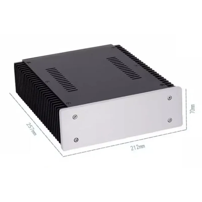 All-aluminum DIY Audio Chassis Housing with Side Heatsink for Amplifiers, DACs, Headphone Amplifiers, Preamplifiers