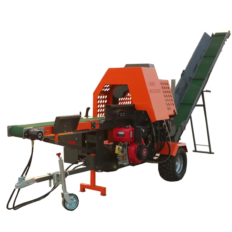 Log Cutter And Splitter MachinGasoline Wood Cutting Machine Firewood Processor Wood Processor Machine