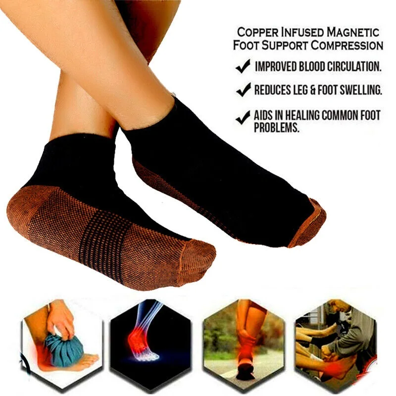 1 Pair Plantar Faciitis Compression Socks  Foot Support Ankle Arthritis Socks Breathable Foot Heel Arthritis Sport Socks