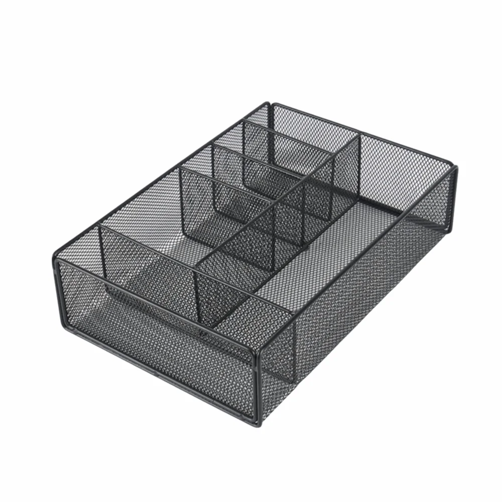 6-compartments-metal-desk-organizer-hollow-multi-compartment-pen-holder-metal-mesh-spray-painting-process