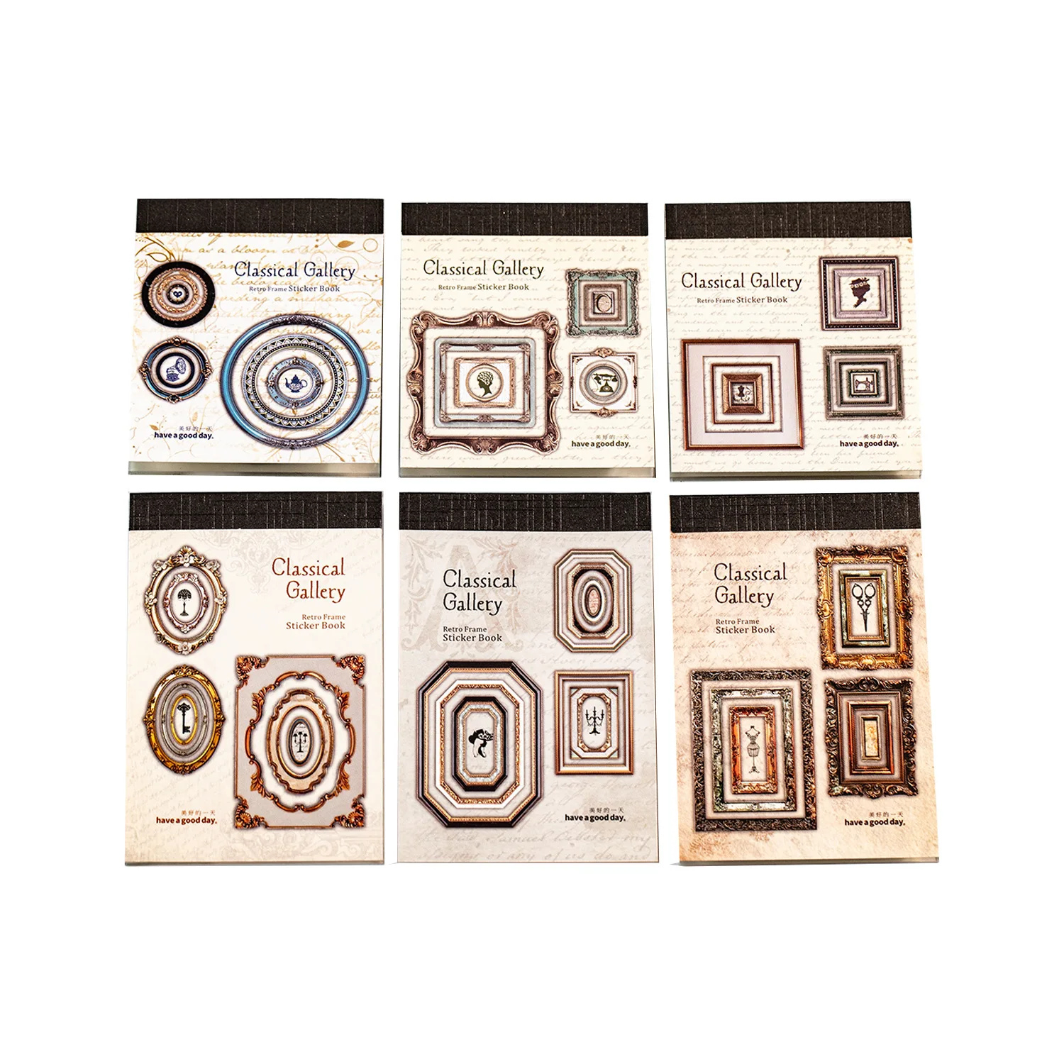 

6packs/1lot kawaii Stationery Sticker Classical Museum junk journal Decorative Scrapbooking DIY Craft Sticker