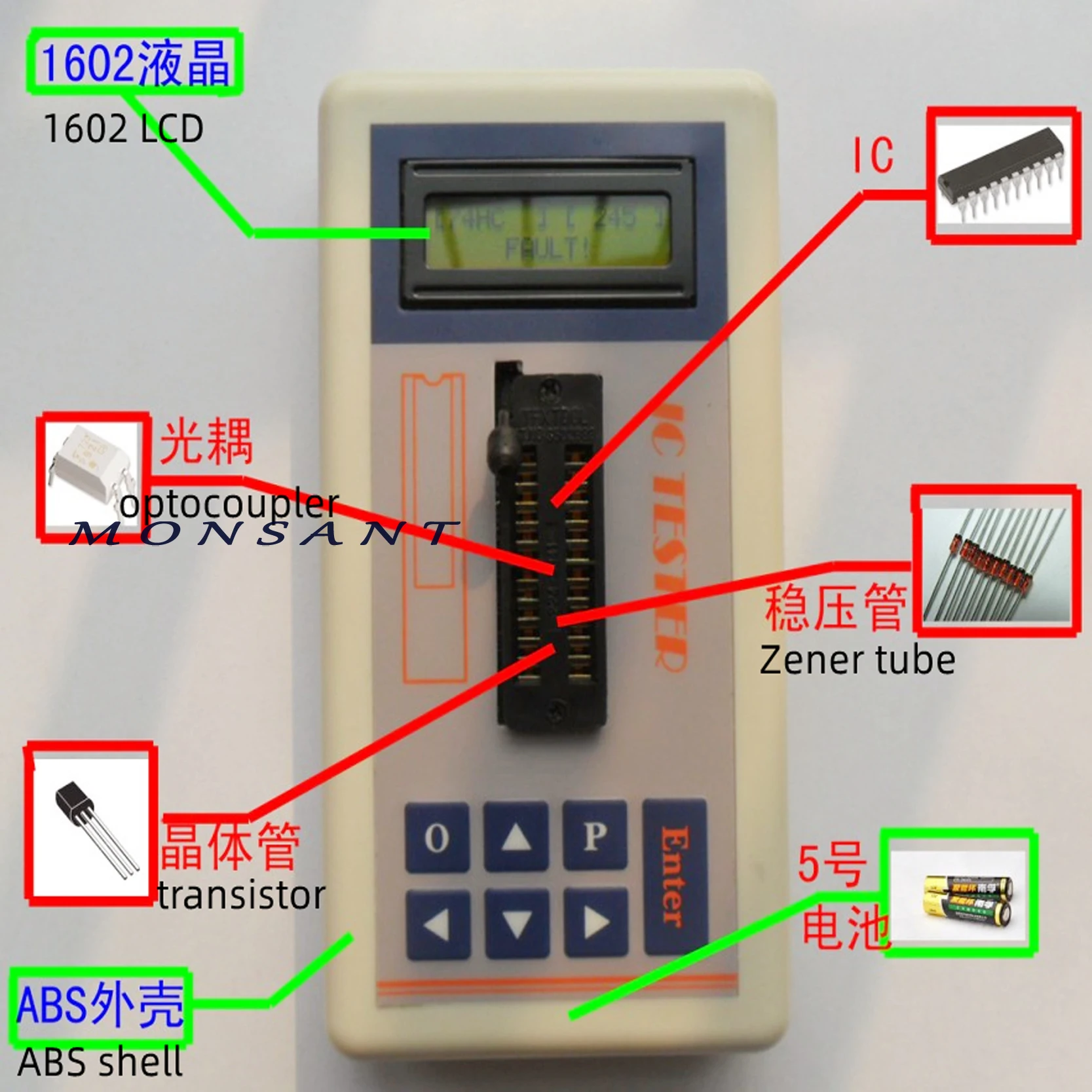 Integrierte Schaltung Tester IC Tester Transistor Online Wartung Digitale LED Transistor IC Tester
