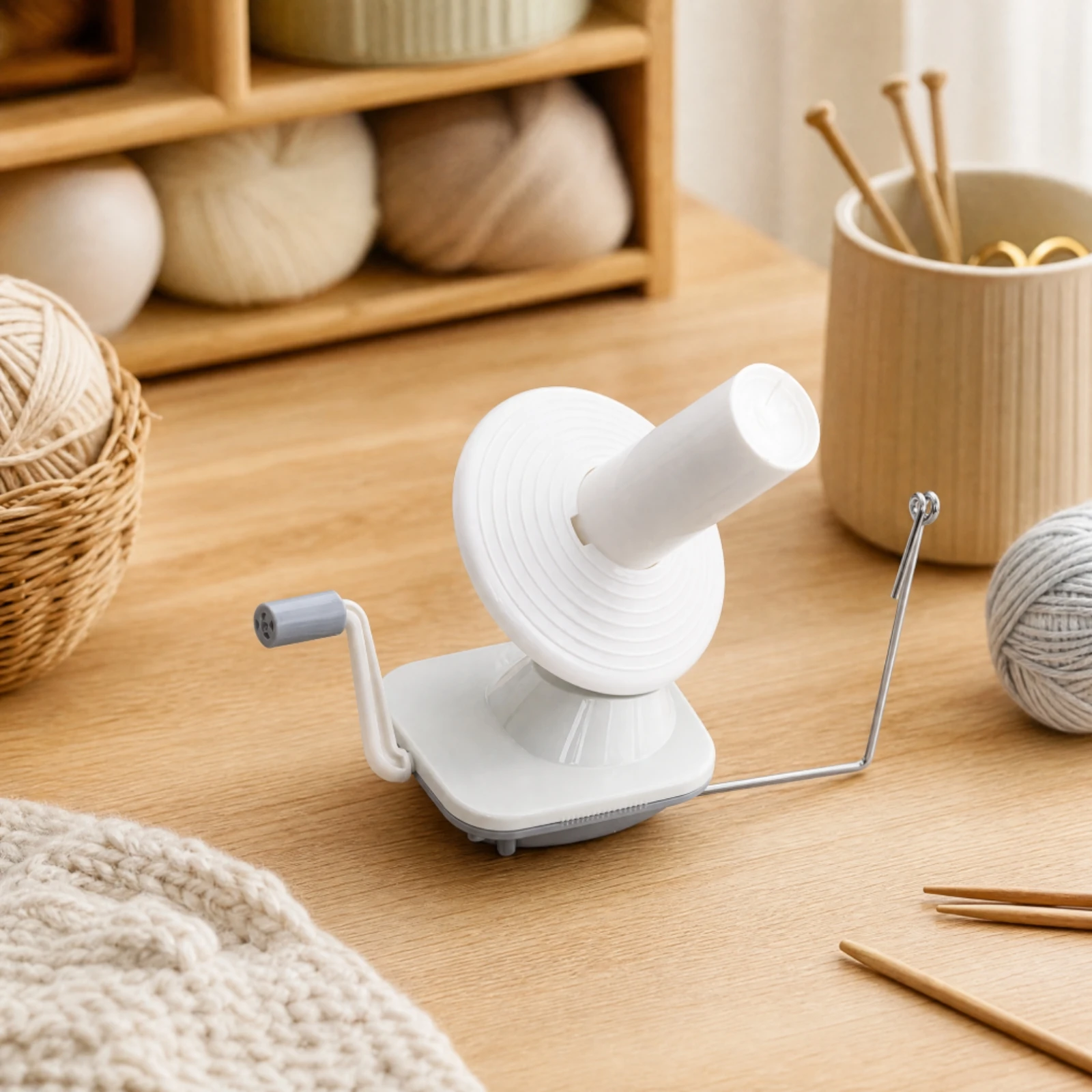 Manual Yarn Ball Winder Space-Saving Craft Tool for Knitters, Knitting Cooking, Hobby Workspaces