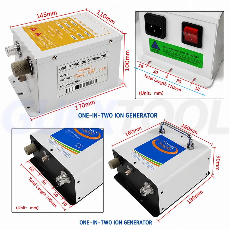 Anti Static Ion Air Gun 220V/110V Ionizing Air Gun Anti Static Air Gun Industrial Static Eliminator Dust Removal Blow Gun