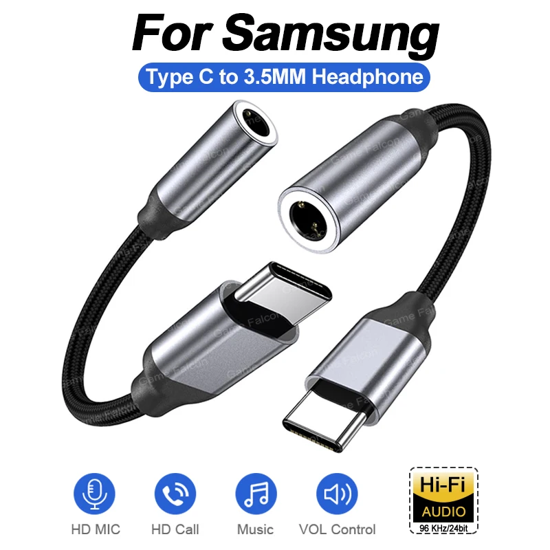 USB C に 3.5 ミリメートルジャックヘッドフォン Aux ケーブルサムスン S24 S23 Ulira S22 S21 S20 + USB タイプ C に 3.5 ジャックコネクタオーディオアダプタ