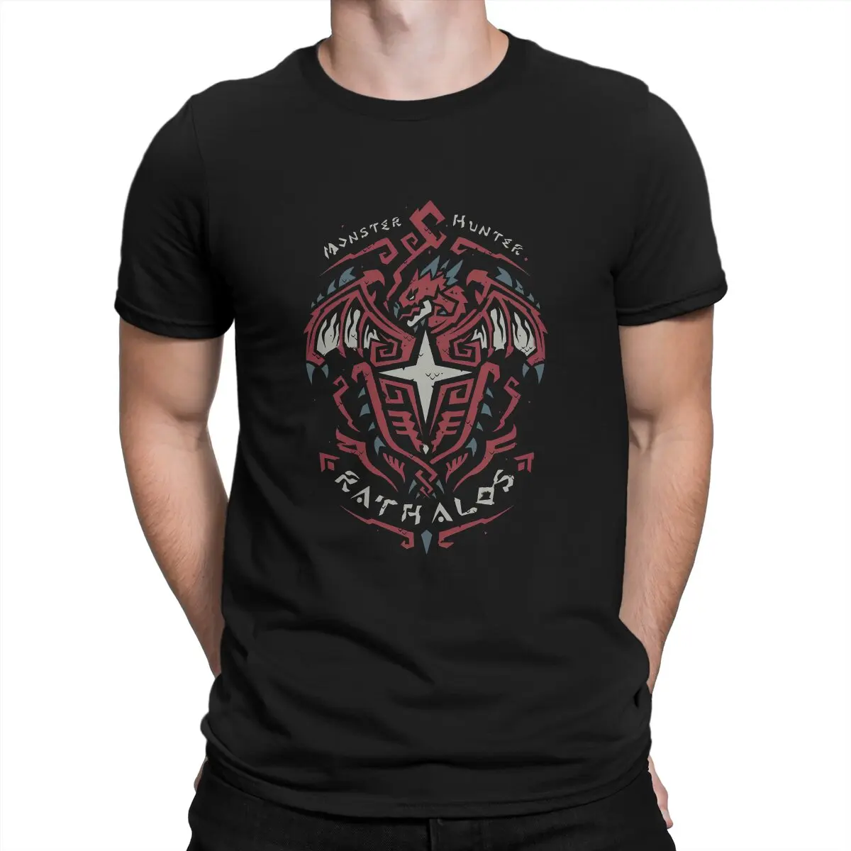 Camisetas De Rathalos para hombre, camiseta Crazy de Monster World Hunter, camisetas de manga corta con cuello redondo, ropa de algodón de verano