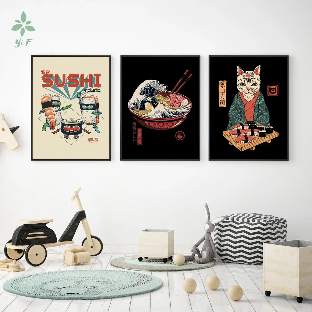 Sushi Time Bundle Oil Painting Print On Canvas Artwork Indoor Decoration