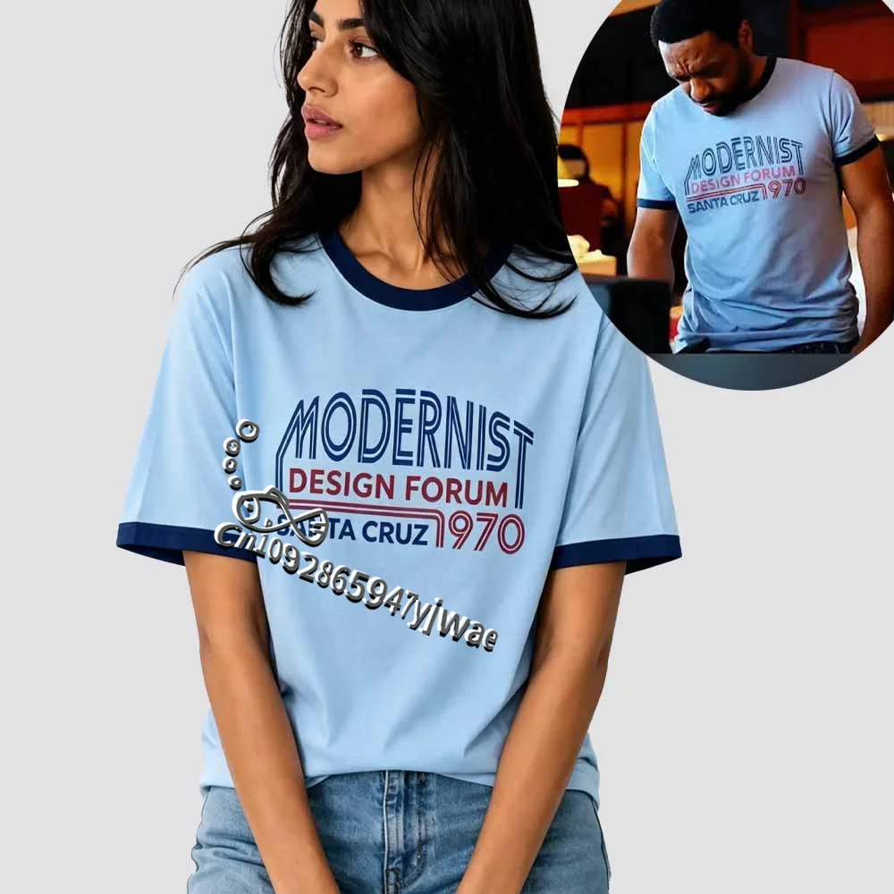 Modernist Design Forum Santa Cruz 1970 Retro T-Shirt The Backrooms Chiwetel Ejiofor Clark Kurzarm Sommer Herren Damen T-Shirts – Detail 3