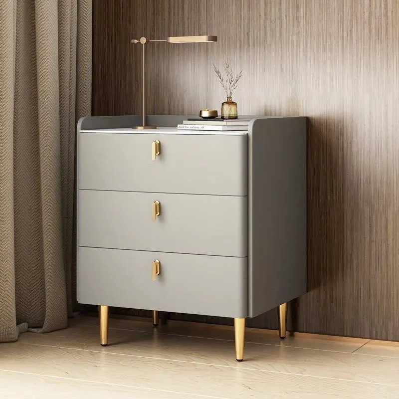 45x40x58cm Smart Bedside Table Modern Simple Light Luxury Household Bedroom Storage Multifunctional Solid Wood Bedside Table