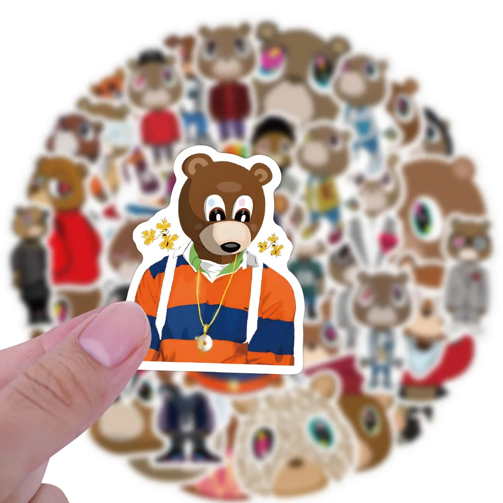 10/60pcs Kanye West Ye Bear stickers graffiti Stickers for DIY Luggage Laptop Skateboard Motorcycle Bicycle Sticker