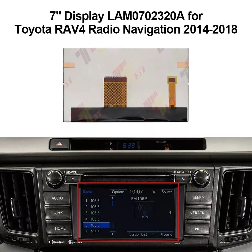 Dashboard LCD Display LAM0702320A for Toyota Camry RAV4 and Yaris Radio Navigation