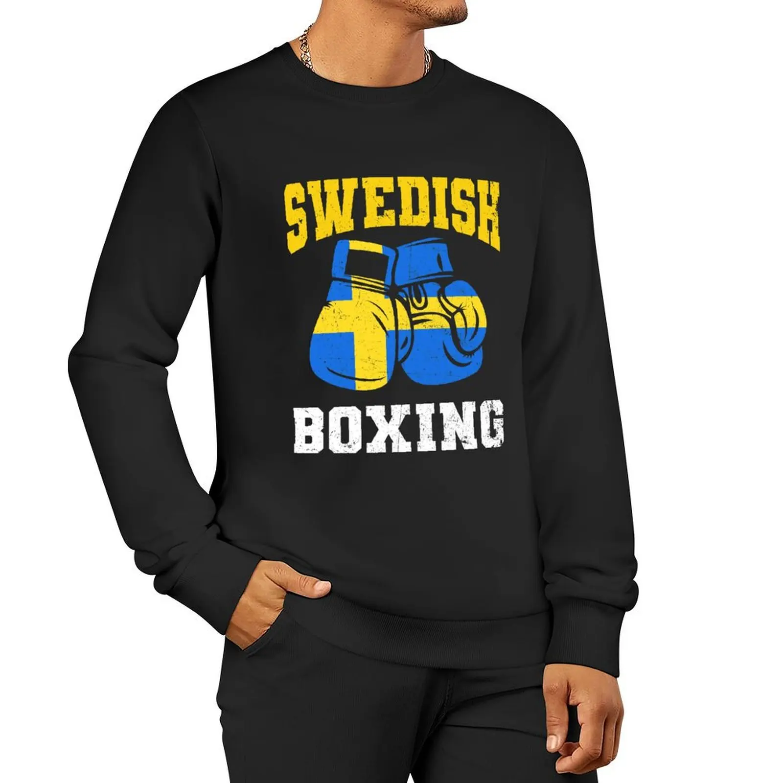 Swedish Boxing Gloves Sweden Pride Pullover Hoodie mens clothing men's sweat-shirt men clothing autumn clothes sweatshirts