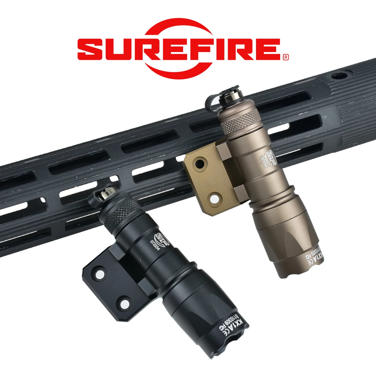 Tactical M300C M300 M600 Weapons Light Mlok Keymod Rail Offset Mount with Dual Switch Hunting Airsoft Scout Flashlight Accessory