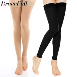 1Pair Thigh High Compression Stockings, Firm Support 20-30 mmHg Gradient Compression Medical Support Varicose Veins Swelling