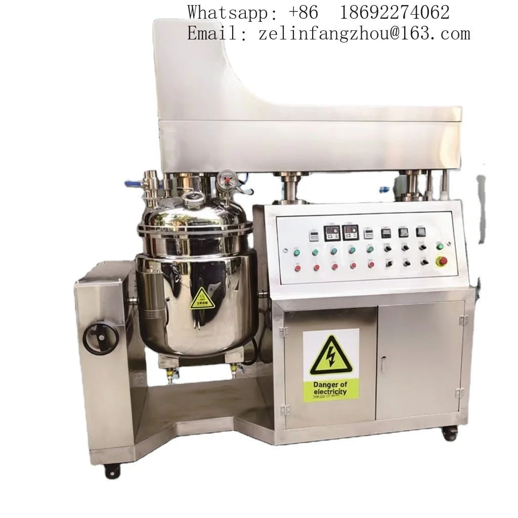 50L Stainless Steel Vacuum Heating Homogenizing Emulsifier Mixer Cosmetic Cream Lotion High Shear Easy Clean Heavy Duty