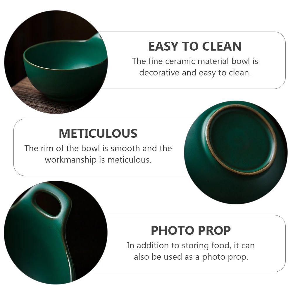 

Ceramic Salad Bowl Decorative Fruit Pudding Bowl Household Food Serving Fruit Dessert Salad Container Ceramic Tableware