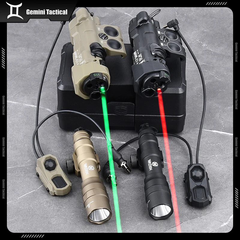 Tactical WADSN New MAWL-C1 Upgraded Red Green Blue Dot Laser IR Fill Light M600DF White LED Flashlight With Dual Pressure Switch