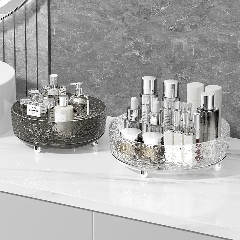 

Cosmetic storage box, high-end, transparent desktop dressing table, rotary table, kitchen seasoning storage rack