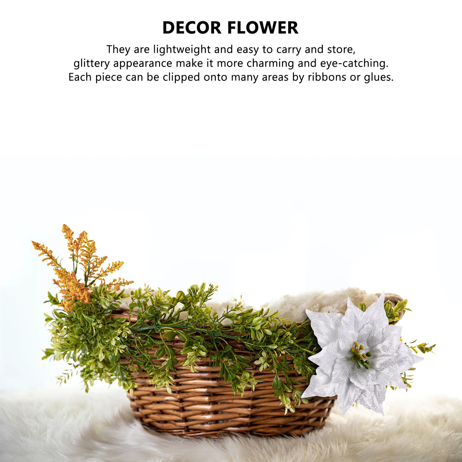 

7 Pcs Artificial Flower Ornament DIY Decorations Christmas Wreaths Garland Home Accessories Room Birthday Party