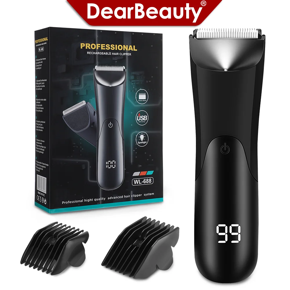 Professional Groin Body Hair Trimmer Ball Shaver for Men Body Grooming Clipper Rechargeable Ceramic Trimmer Bikini Epilator