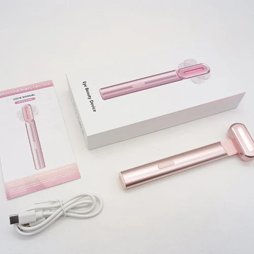 Imagen 1 del producto Dispositivo de belleza para ojos con luz roja, dispositivo de introducción de crema para ojos, vibración para el hogar, palo de masaje de compresa caliente, dispositivo de belleza para ojos