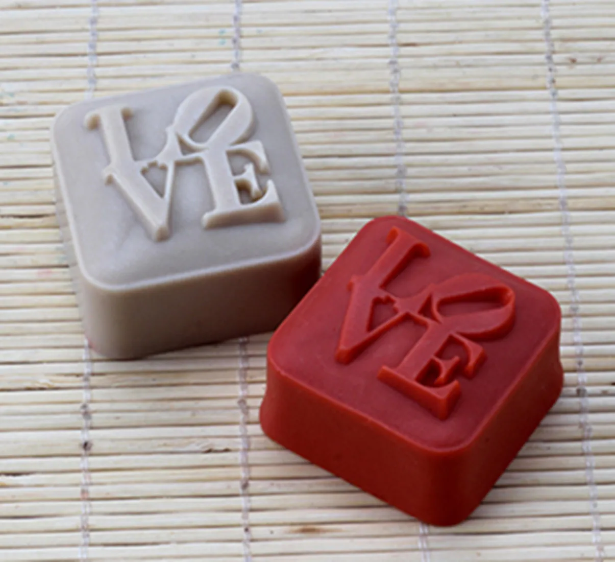 wholesale!!1pcs Square LOVE (R1834) Silicone Handmade Soap Mold Crafts DIY Mould