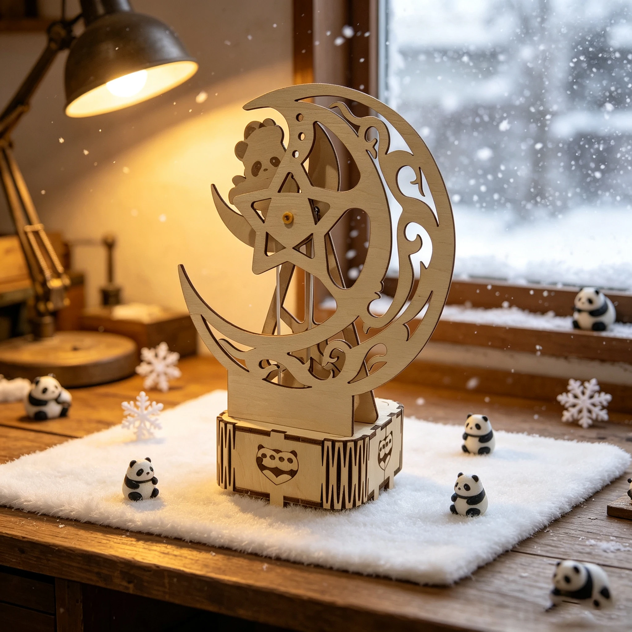 DIY Rotating Moon Ferris Wheel - Music Box Wooden 3D Puzzle Rotating 评论和价格