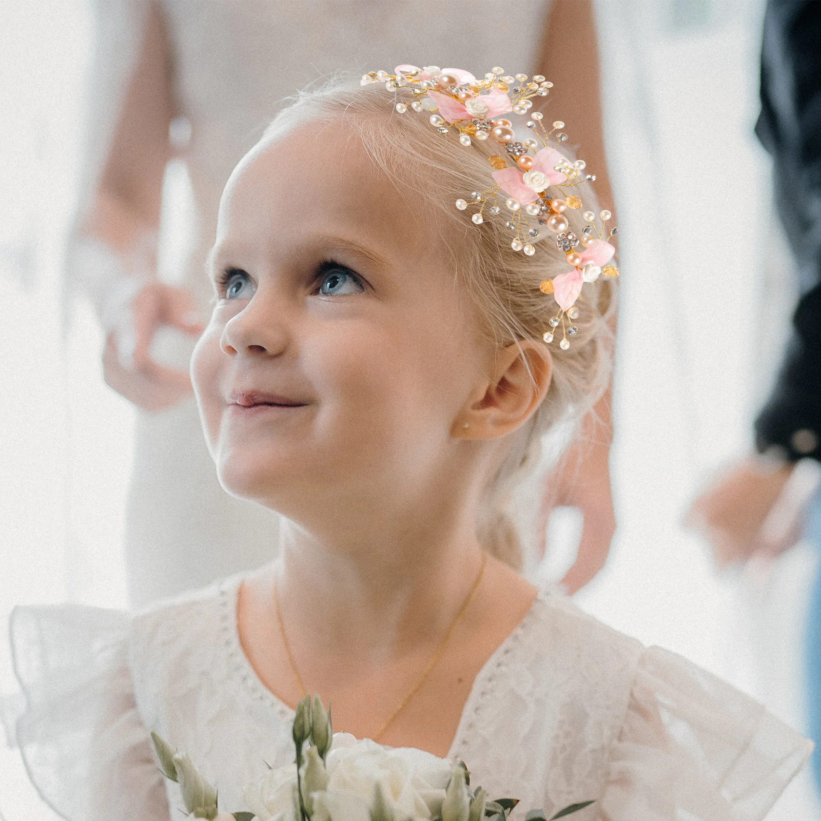 

1Pcs Unique Rhinestone Pearl Girls Headband Hair Accessory Perfect For Weddings And Birthdays