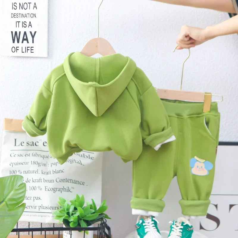 New Winter Baby Girls Clothes Children Boys Thick Hooded Jacket Pants 2Pcs/Sets Toddler Clothing Infant Costume Kids Tracksuits image 5