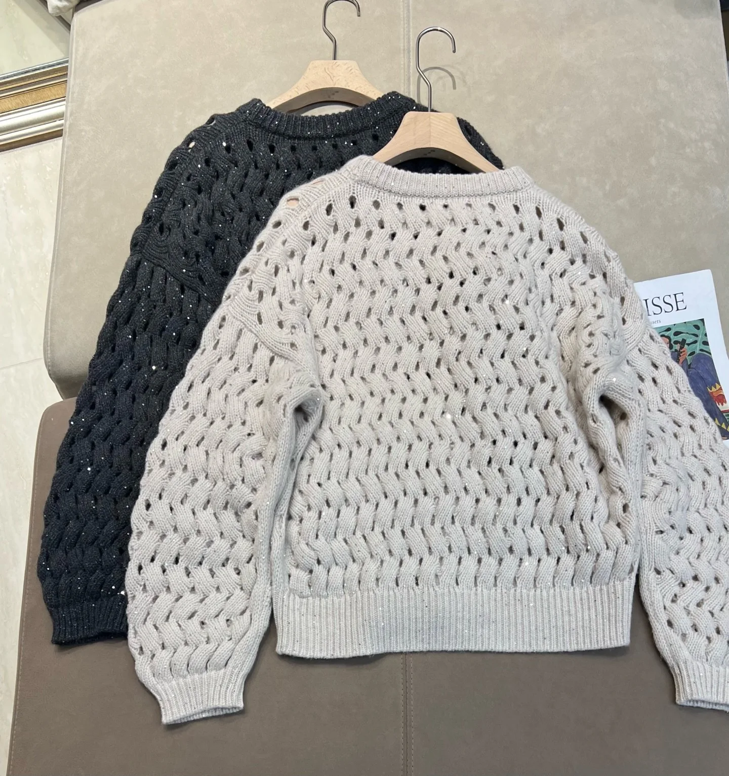 Weicher Glitzer-Mesh-Strickpul – Mesh Top Layering Bewertung und Preis
