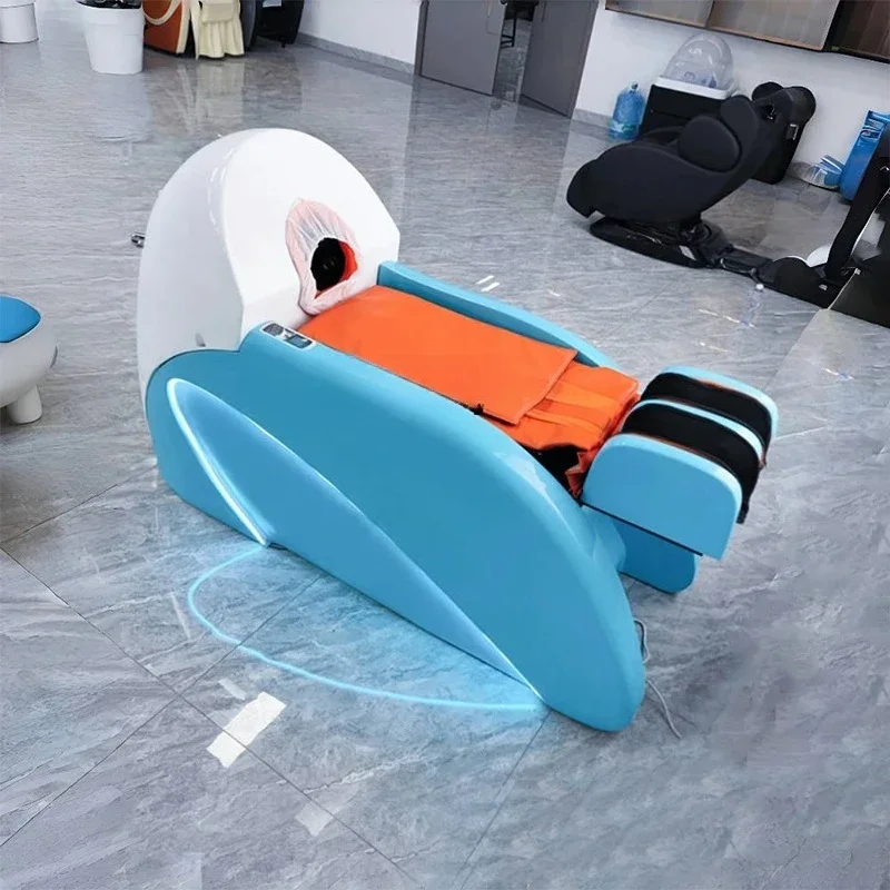 Automatic intelligent electric massage shampoo bed barber shop water circulation head treatment fumigation