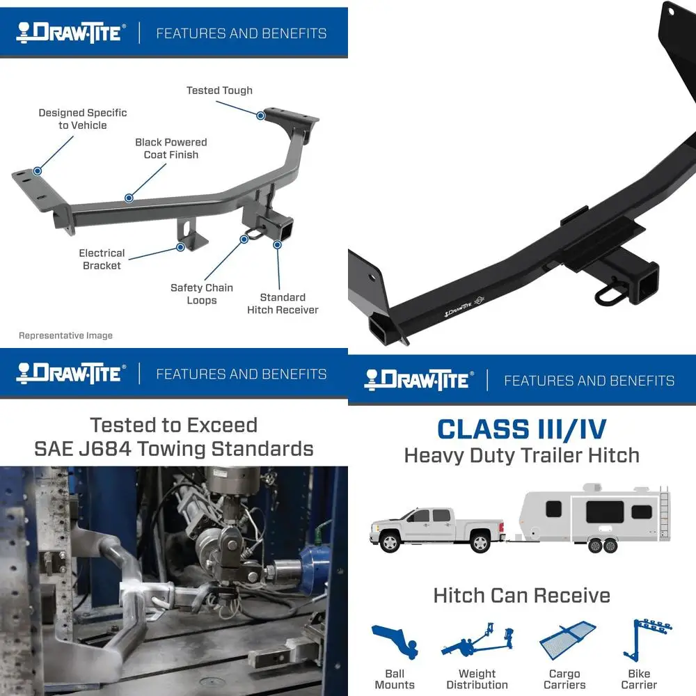 

76428 Class 3 Trailer Hitch, 2 Inch Receiver, Black, Compatible with 2021-2022 Toyota Venza