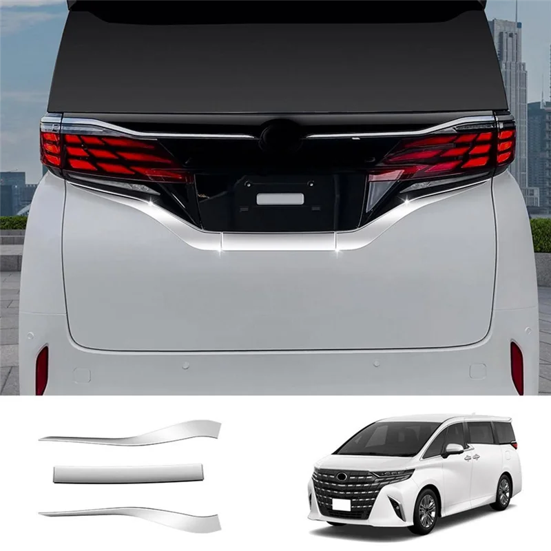 

NEW-For Toyota Alphard Vellfire 40 Series 2023 2024 Car Rear License Plate Strip Cover Decorative Trim Replacement