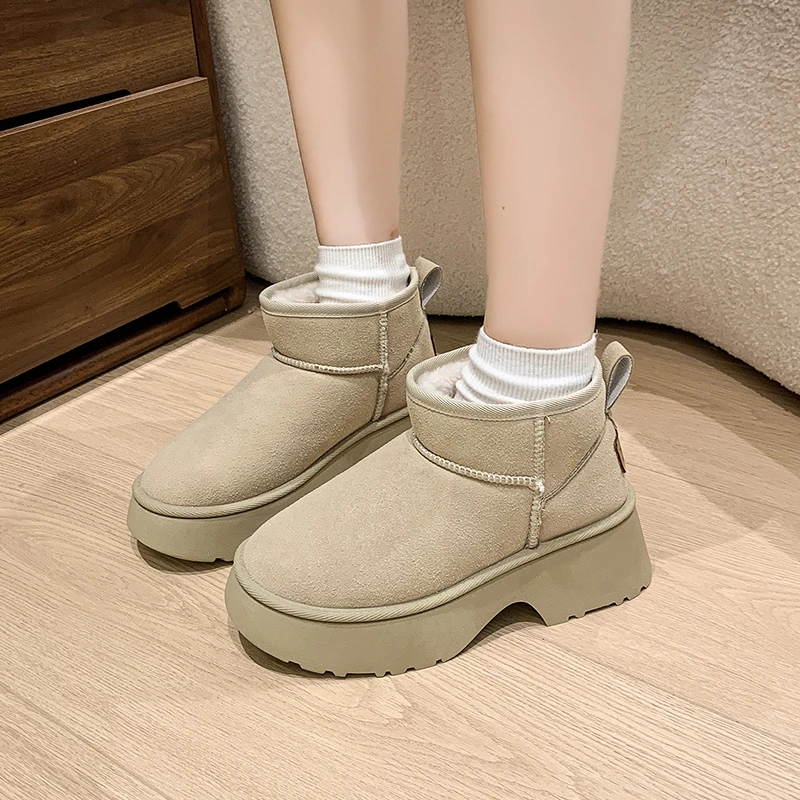 

Women's Winter Warm Snow Boots Waterproof Anti-slip Cotton Women's Padded Thickened Platform Ankle Boots Botas Mujer