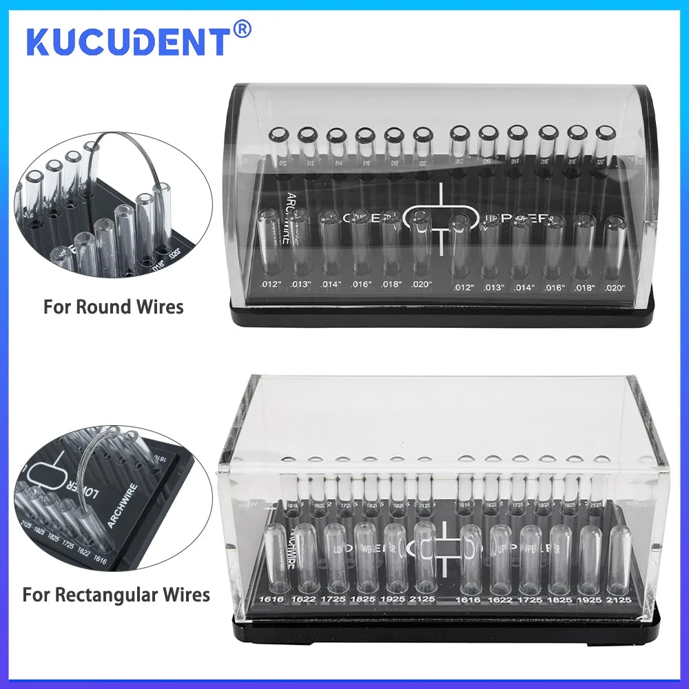 KUCUDENT Dental Archwires Acrylic Organizer Dispenser Holder Orthodontic Round/Rectangular Arches Wires Placing Storage Box Case