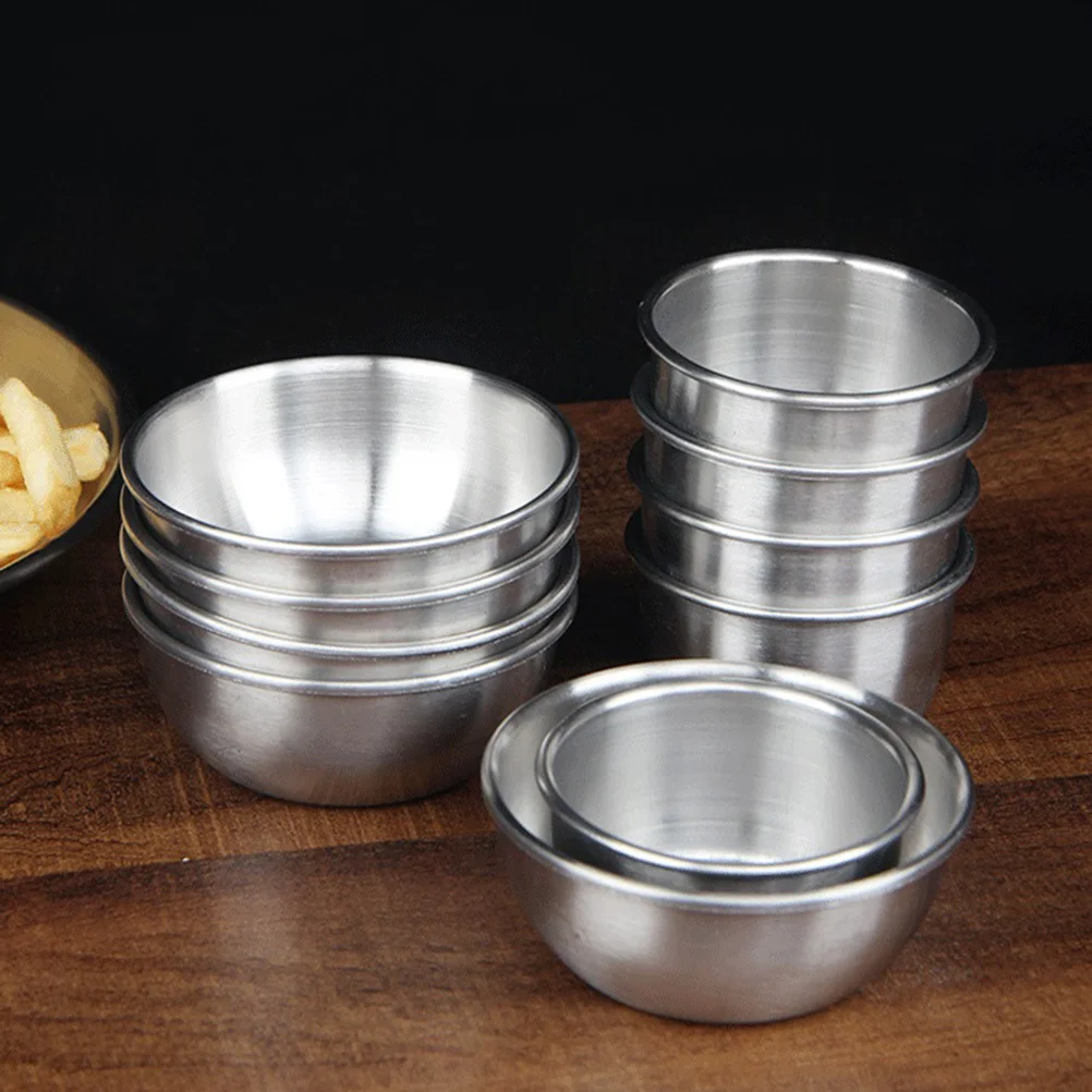 

6Pcs 80ml Stainless Steel Seasoning Dishes Perfect for Dipping Sauces Appetizers Kitchen Catering Prep Seasoning Cup