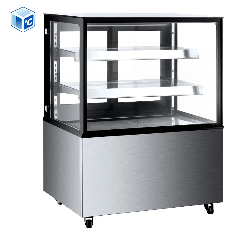 940x686x1415mm 3 Tier Commercial Cake Display Refrigerator Fan Cooling R290 3 Shelf LED Bakery Cafe Supermarket Display Case Set