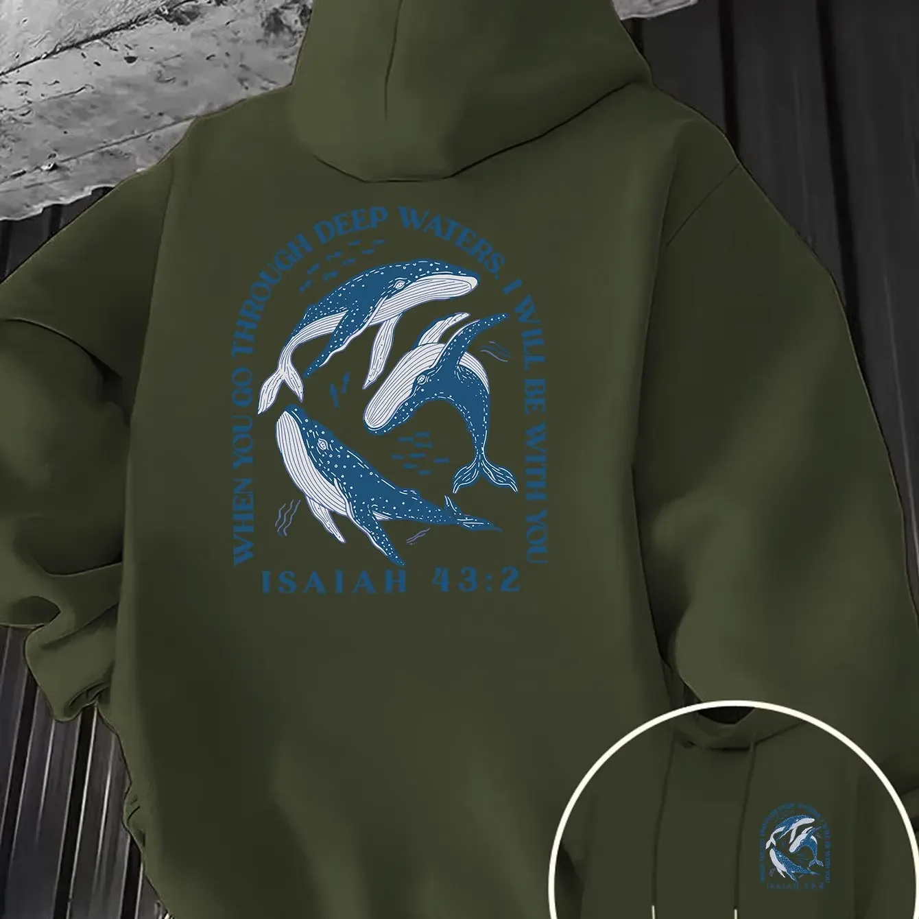 Men'S Hoodie Large Graphic Print Design on The Back Suitable for Religious Enthusiasts for Daily Commuting
