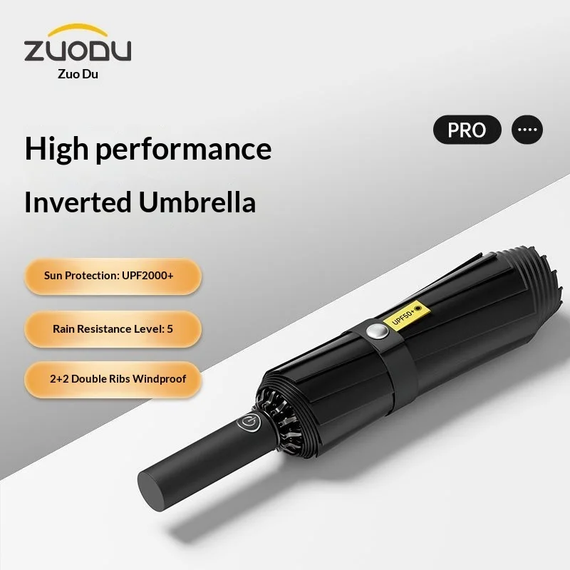 ZUODU Fully Automatic Reverse-Folding Strong Windproof 12K Durable Umbrella Rainproof UV Resistant Men and Women Large Parasol - view 5