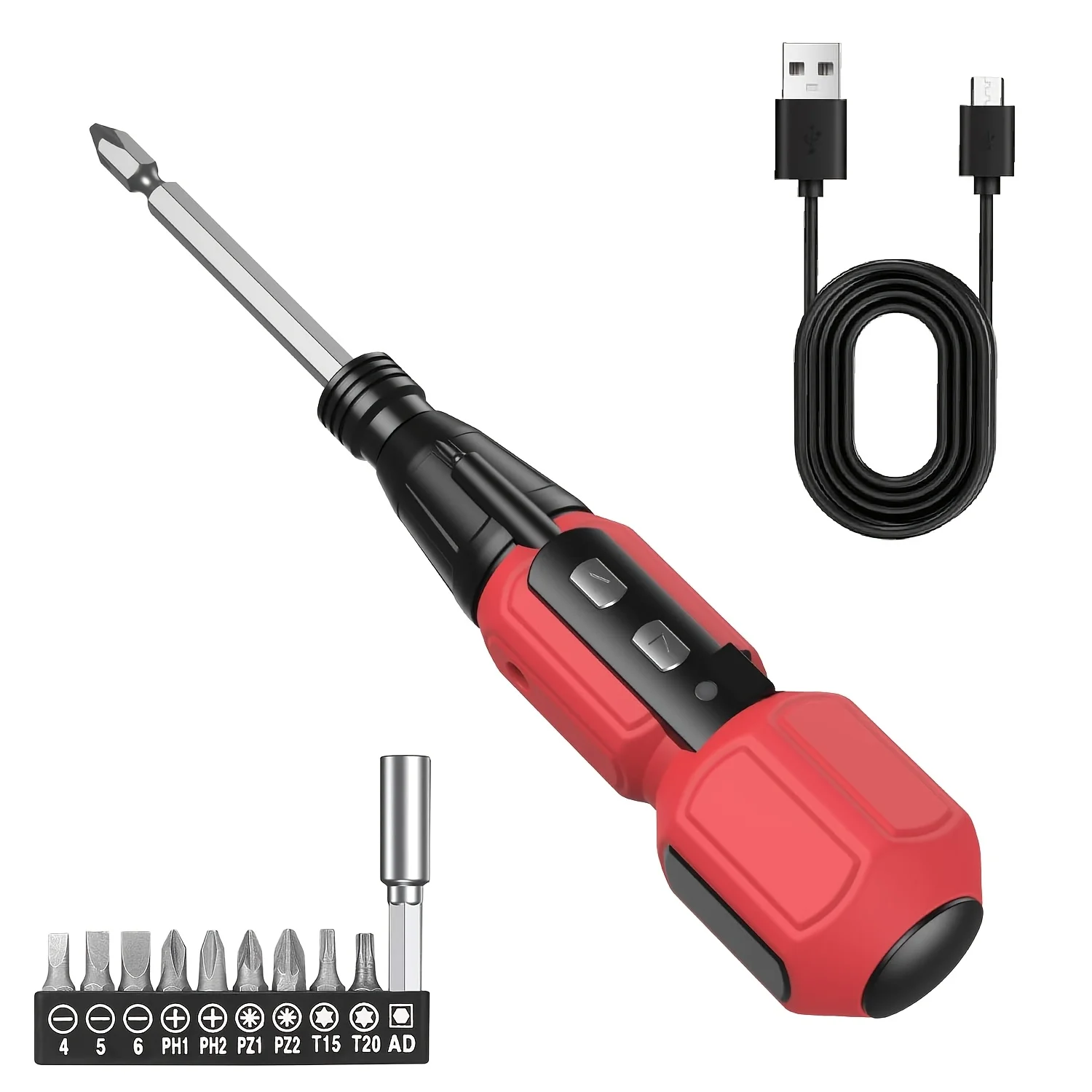 1set 10 In 1 Precision Screwdriver Kit, Rechargeable USB Wireless Electric Screwdriver With LED Light, 9 Screwdriver Heads, Port