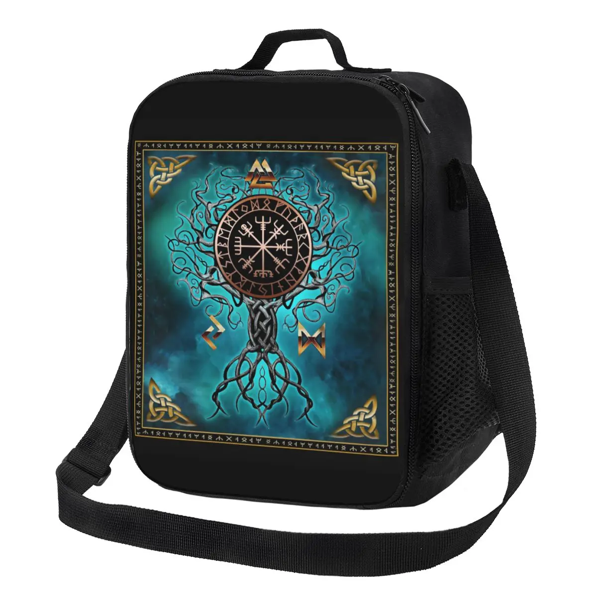 Viking Yggdrasil Tree Of Life Insulated Lunch Bags for Vikings Valhalla Vegvisir Resuable Thermal Cooler Food Bento Box Work