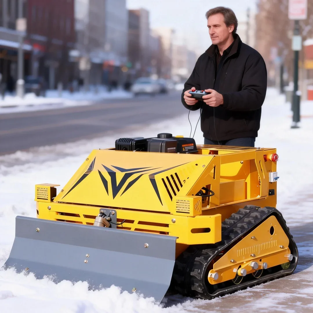 

Customized Snow Plow Equipped Lawn Mower Fuel-efficient Remote Control CE/EPA Certified Home Commercial Use