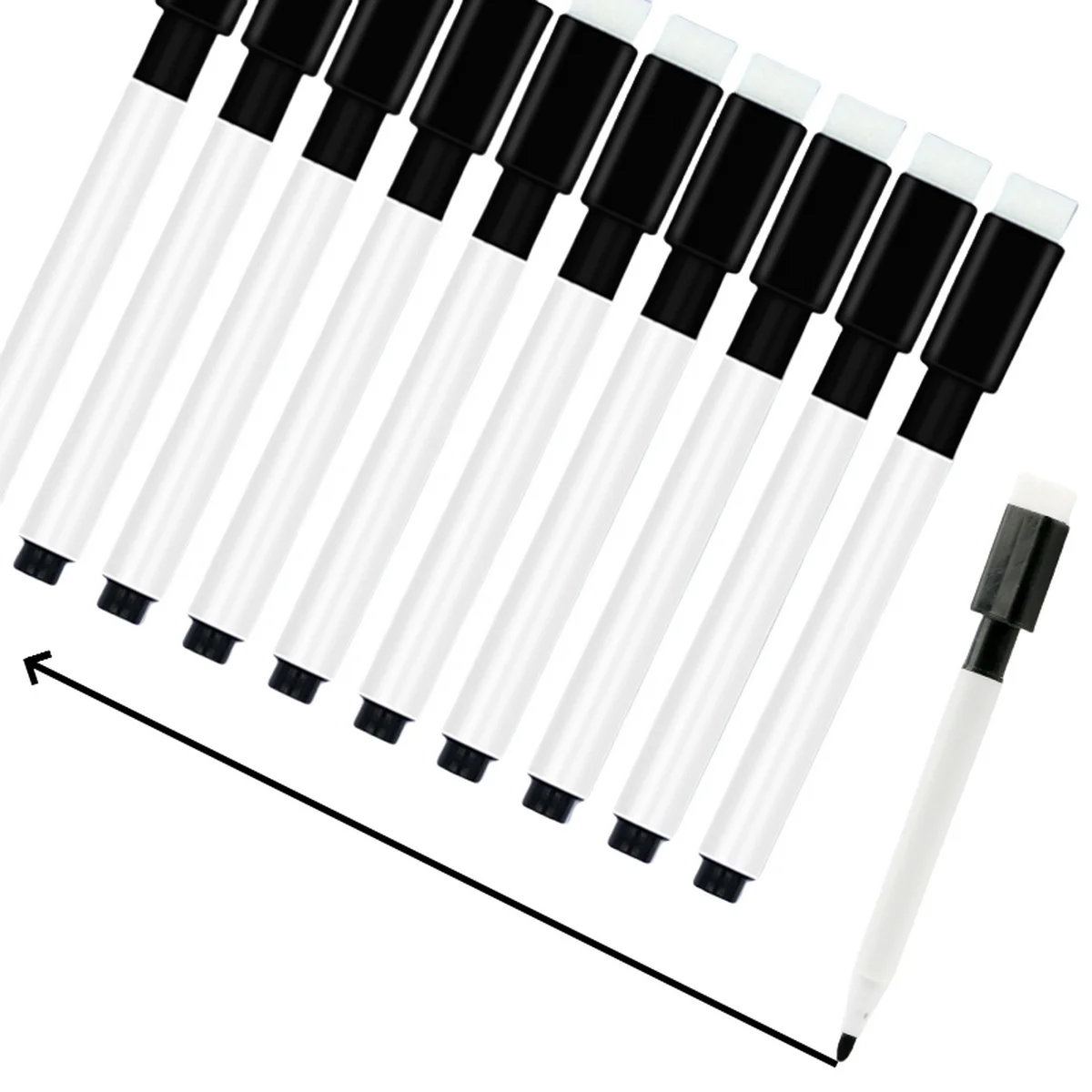 25Pcs Black Dry Erase Markers with Eraser Cap White Board Mini Dry erase Markers for Office School Supplies image 6