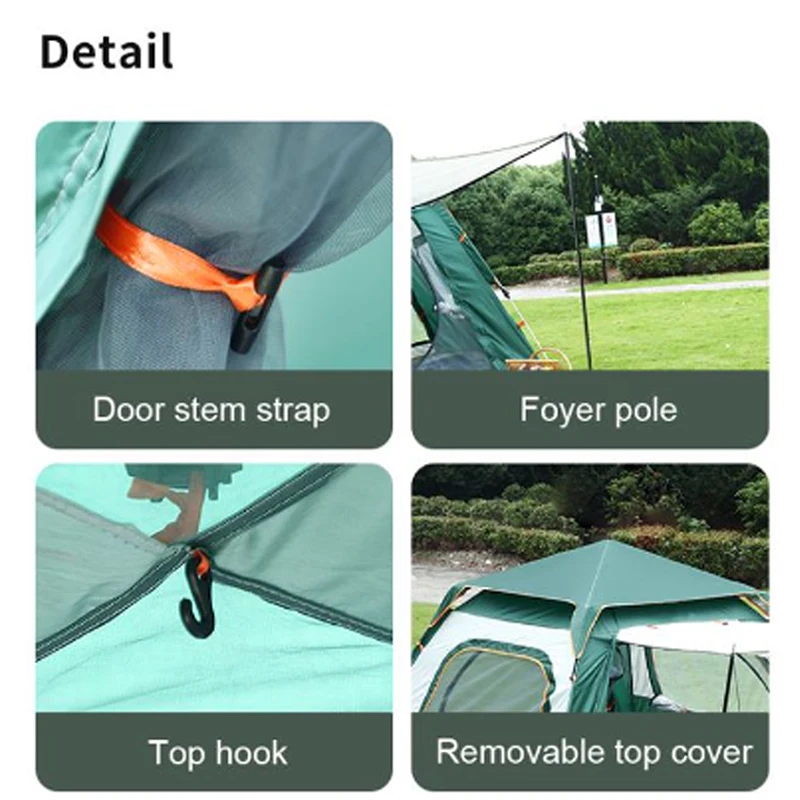 Imagem -03 - Totalmente Automático Outdoor Camping Tent Tent Família Abertura Rápida Tour Equipment 46 Tent Pessoa Tenda Mochila