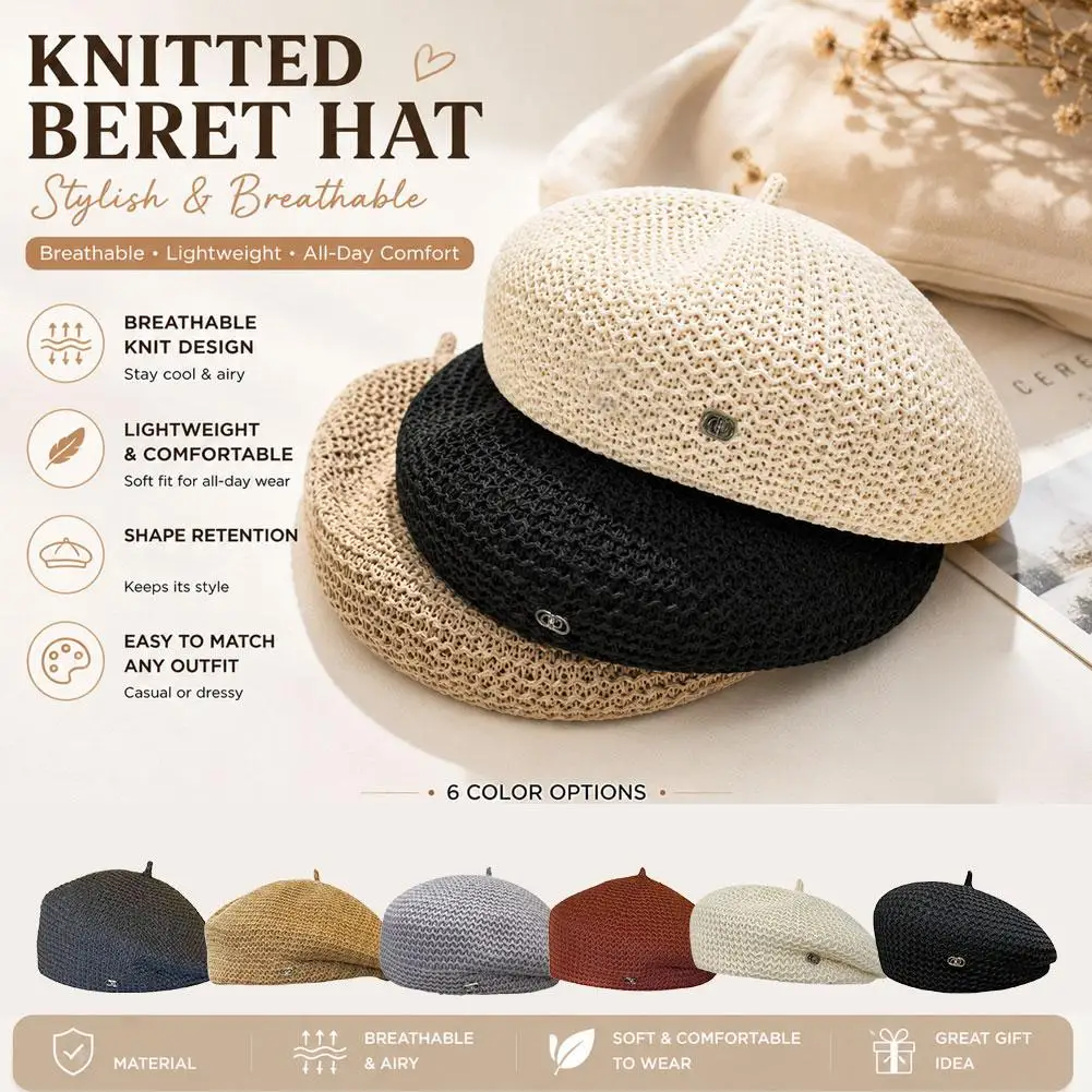 2026 New Popular Spring Beret Solid Hat Female Cap With Label Summer Hats For Women Top Quality Girls Boina Gift Wholesale