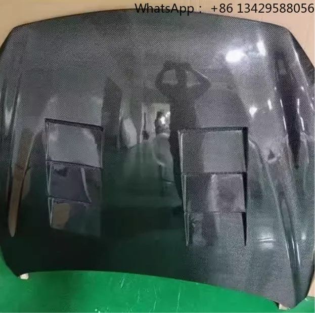 GTS Style Q50 Real Carbon Fiber Honeycomb Engine Cover Vented Hood Parts Clips for Infiniti Q50 Spec-S 2014-2018 2020 Models