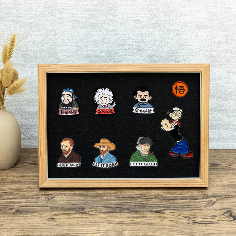 Hollow Shadow Box Frame for Badges Medals Brooches Keepsakes Wall Mountable Display Case with Storage Stylish